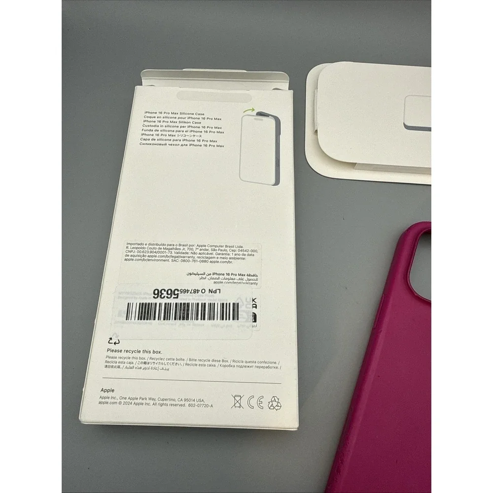 Apple Silicone Case MagSafe iPhone 16 Pro Max Authentic- Fuchsia Color & Box